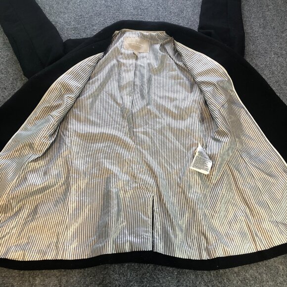 Banana Republic Equestrian Jacket Womens 2 Black Elbow Patches Wool Blend - Picture 7 of 12